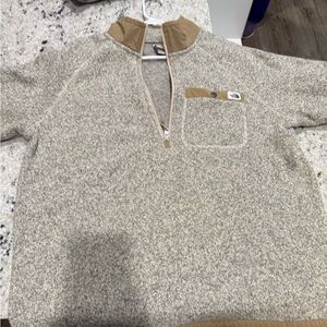The North Face Men's Zip-Up Sweater in Gray and Tan